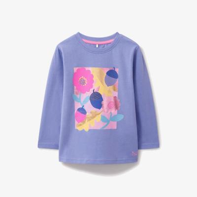 John Lewis Crew Clothing Kids' Graphic Print Long Sleeve Top, Multi