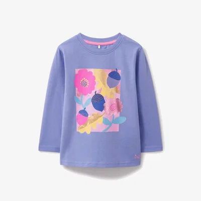 John Lewis Crew Clothing Kids' Graphic Print Long Sleeve Top, Multi