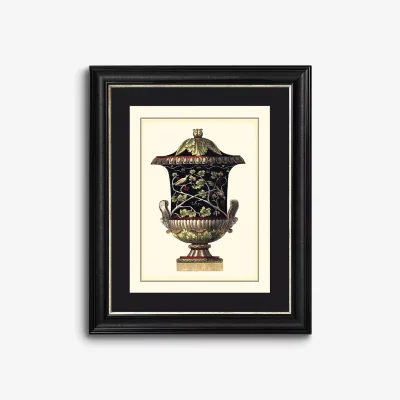 John Lewis Antonio Clementino Urn II Framed Print & Mount, 60 x 50cm, Black
