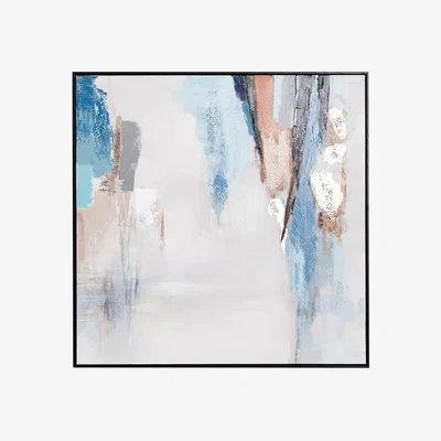John Lewis John Lewis Hand-Painted Framed Canvas, 100 x 100cm, Copper/Blue