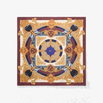 John Lewis Mango Oli Graphic Print Satin Scarf, Red/Multi