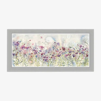 John Lewis John Lewis Catherine Stephenson 'Meadow Of Wild Flowers' Embellished Framed Print, 63 x 129cm, Multi
