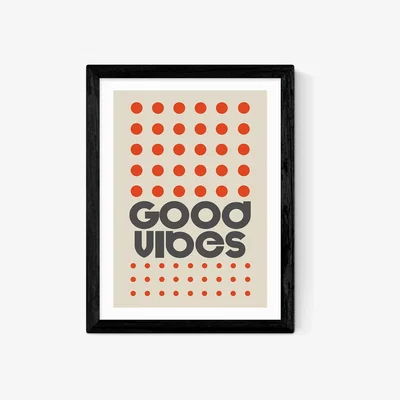 John Lewis EAST END PRINTS Frances Collett 'Good Vibes' Framed Print