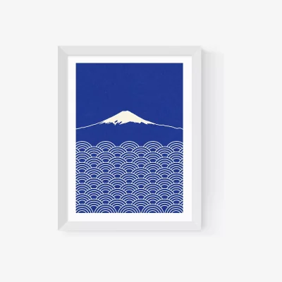 John Lewis EAST END PRINTS Rosi Feist 'Waves & Fuji' Framed Print