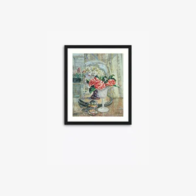 John Lewis John Lewis + Tate Beatrice Bland 'Striped Camellias' Wood Framed Print & Mount, 64 x 54cm
