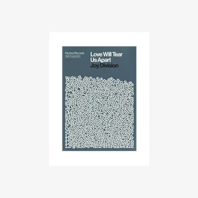 John Lewis Reign & Hail - Joy Division Love Will Tear Us Apart Lyrics Unframed Print & Mount, 40 x 30cm, Dark Blue