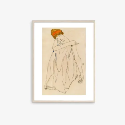 John Lewis Egon Schiele - 1913 Dancer Framed Print, 80 x 60cm, Natural