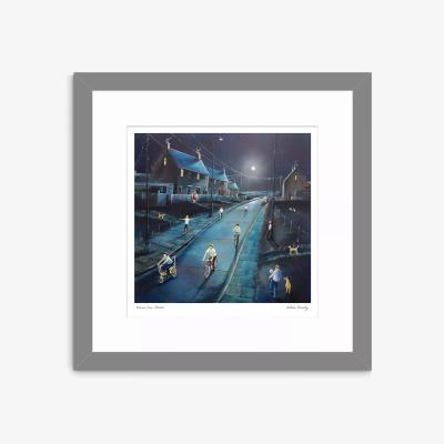 John Lewis John Lewis Adam Barsby 'Down Our Street' Framed Print & Mount, 43.5 x 43.5cm, Blue/Multi