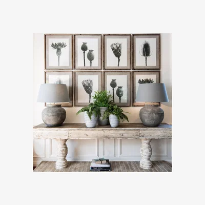 John Lewis One.World Poppy Wood Framed Print & Mount, Set of 4, 70 x 55cm, Brown/Multi