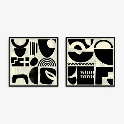 John Lewis EAST END PRINTS Ana Rut Bre 'Geo Play & Shape Me' Framed Prints, Set of 2