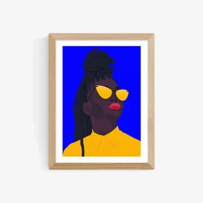 John Lewis EAST END PRINTS Sofia Doudine 'Colorful Black' Framed Print