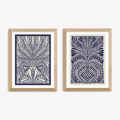 John Lewis EAST END PRINTS Alisa Galitsyna 'Foliage' Framed Print, Set of 2