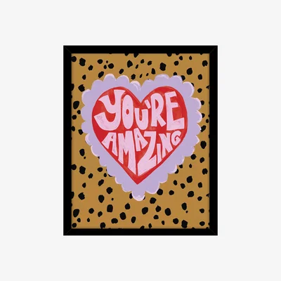 John Lewis John Lewis Eleanor Bowmer 'You're Amazing' Framed Print, 32 x 26cm, Red/Multi