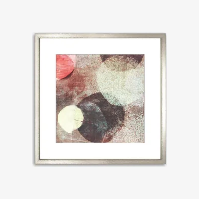 John Lewis Garden Boules Abstract Wood Framed Print & Mount, 58 x 58cm, Pink/Multi