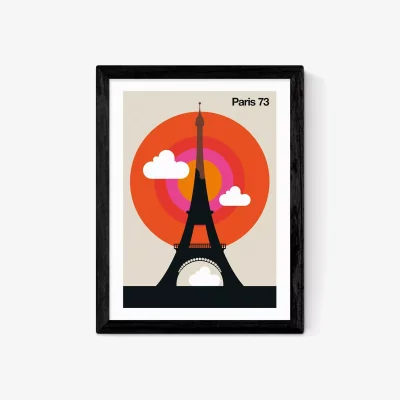 John Lewis EAST END PRINTS Bo Lundberg 'Paris 73' Eiffel Tower France Framed Print
