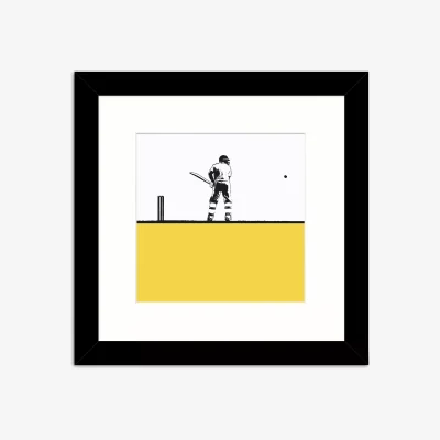 John Lewis Jacky Al-Samarraie - Cricket Framed Print, 33.5 x 33.5cm, Yellow/Multi