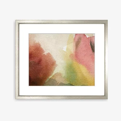 John Lewis Organic Watercolours Framed Print & Mount, 97 x 114cm, Pink