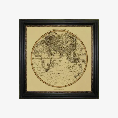 John Lewis Vintage Maps Collection - Eastern Hemisphere Framed Print, 91 x 91cm
