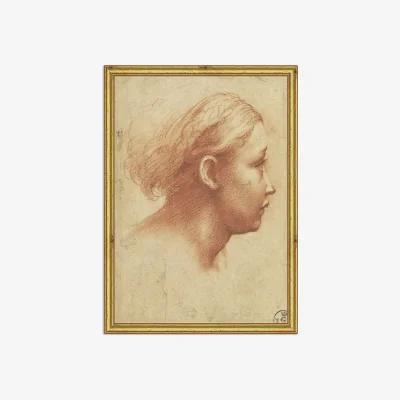 John Lewis Raphael - Parmagiano Drawing Wood Framed Print, 26 x 18cm, Natural/Gold