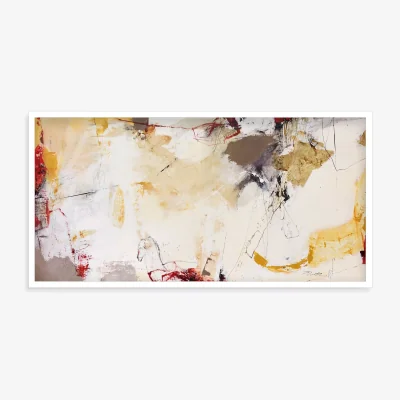 John Lewis Natasha Barnes - 'Duck Amongst The Snow' Framed Canvas Print, 63.5 x 123.5cm, Yellow/Multi