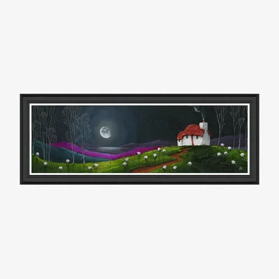 John Lewis John Lewis Geoff Beckett 'Dreaming' Framed Print, 49 x 129cm, Purple/Green