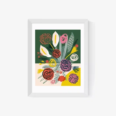 John Lewis EAST END PRINTS Elena Boils 'Flowers 2' Framed Print