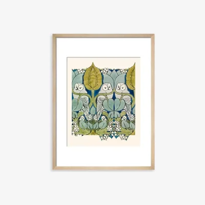 John Lewis John Lewis V&A CFA Voysey 'The Owl' Framed Print, 50 x 40cm