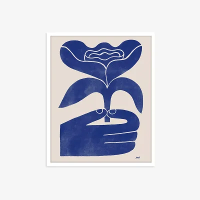 John Lewis Marcello Velho - 'My Petal Blue' Framed Print, 52 x 42cm, Blue