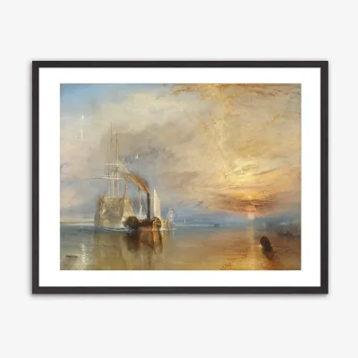 John Lewis Joseph Mallord William Turner - 'The Fighting Temeraire' Framed Print & Mount, 62 x 82cm, Orange/Multi