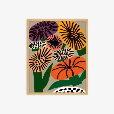 John Lewis Marcello Velho - 'Memphis Flowers' Framed Print, 52 x 42cm, Multi