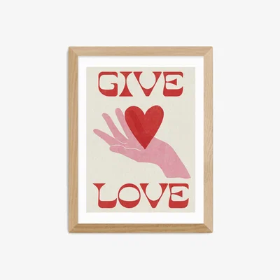 John Lewis EAST END PRINTS Tartagain 'Give Love' Framed Print