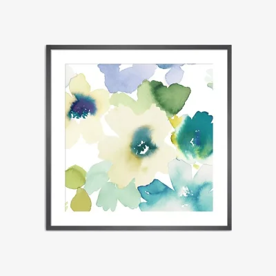 John Lewis bluebellgray - 'Botanical' Floral Framed Print & Mount, 60 x 60cm, Blue