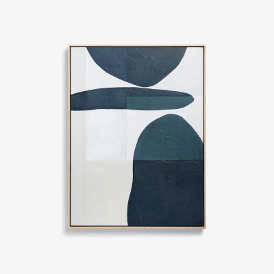 John Lewis John Lewis 'Cove' Abstract Framed Canvas Print, 80 x 60cm, Blue