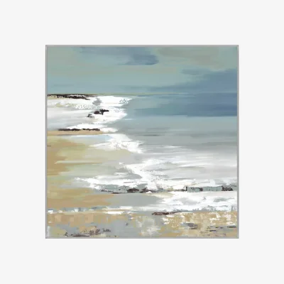 John Lewis Valeria Mravyan - East Coast I Framed Canvas Print, 104.5 x 104.5cm, Blue/Multi