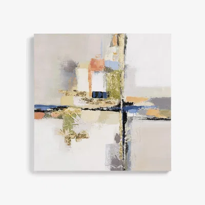 John Lewis John Lewis 'Bronze Abstract' Hand-Painted Canvas, 100 x 100cm, White/Multi