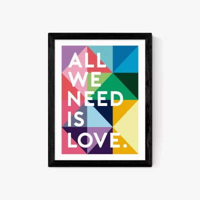 John Lewis EAST END PRINTS Rafael Farias 'All We Need Is Love' Framed Print