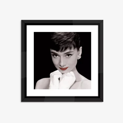 John Lewis Audrey Hepburn - Red Lips Framed Print & Mount, 45.5 x 45.5cm