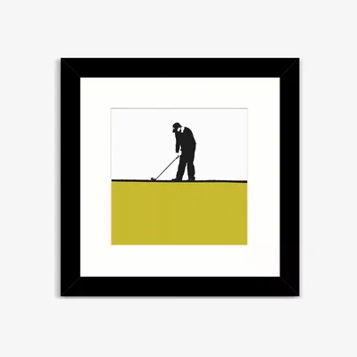 John Lewis Jacky Al-Samarraie - Golf Framed Print, 33.5 x 33.5cm, Yellow/Multi