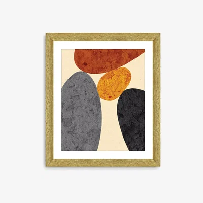 John Lewis Desert Rocks 1 - Framed Print & Mount, 56 x 46cm, Brown/Multi