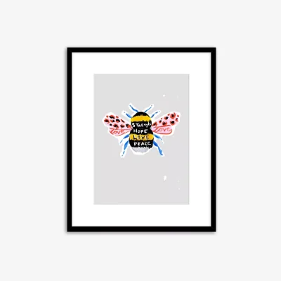 John Lewis Eleanor Bowmer Bee Framed Print & Mount, 52 x 42cm, Yellow/Multi