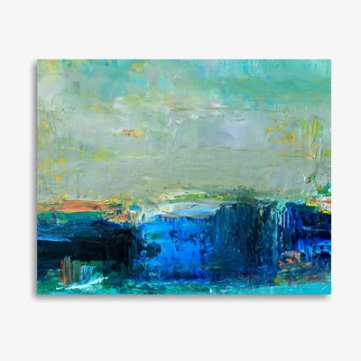John Lewis Shades of Blue Abstract Canvas Print, 61 x 76cm, Blue
