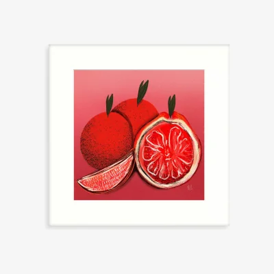 John Lewis Meera Knowles - 'Orange' Framed Canvas Print, 43.5 x 43.5cm, Red