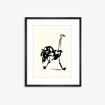 John Lewis Pablo Picasso - 'Autruche' Ostrich Framed Print, 47 x 37cm, Black/White