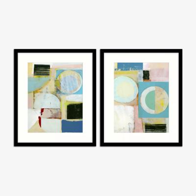 John Lewis Cartissi Studio - 'City Gridlock' Framed Print & Mount, Set of 2, 63.5 x 53.5cm, Blue