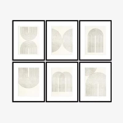 John Lewis Print Punk Studio - 'Boho Neutral' Framed Print & Mount, Set of 6, 52 x 42cm, Neutral