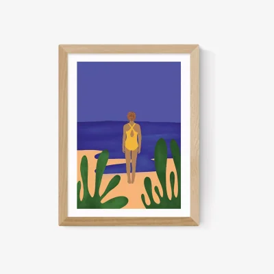 John Lewis EAST END PRINTS Sifa Mustafa 'A Quick Dip' Framed Print