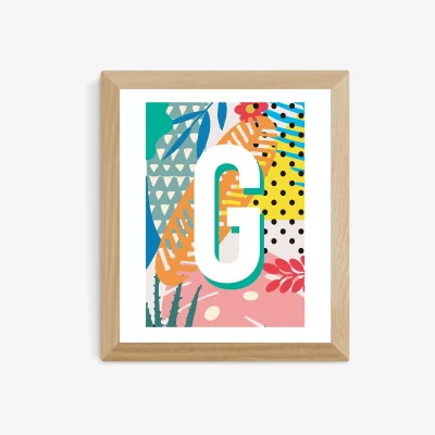 John Lewis EAST END PRINTS Sei and Ru 'G Letter' Framed Print