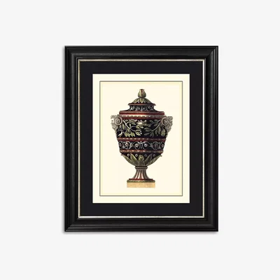 John Lewis Antonio Clementino Urn I Framed Print & Mount, 60 x 50cm, Black