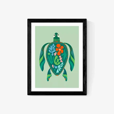 John Lewis EAST END PRINTS Rachel Lee 'Sea Turtle' Framed Print