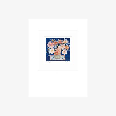 John Lewis John Lewis Emma Burnett 'Pot Vase' Framed Print & Mount, Blue/White